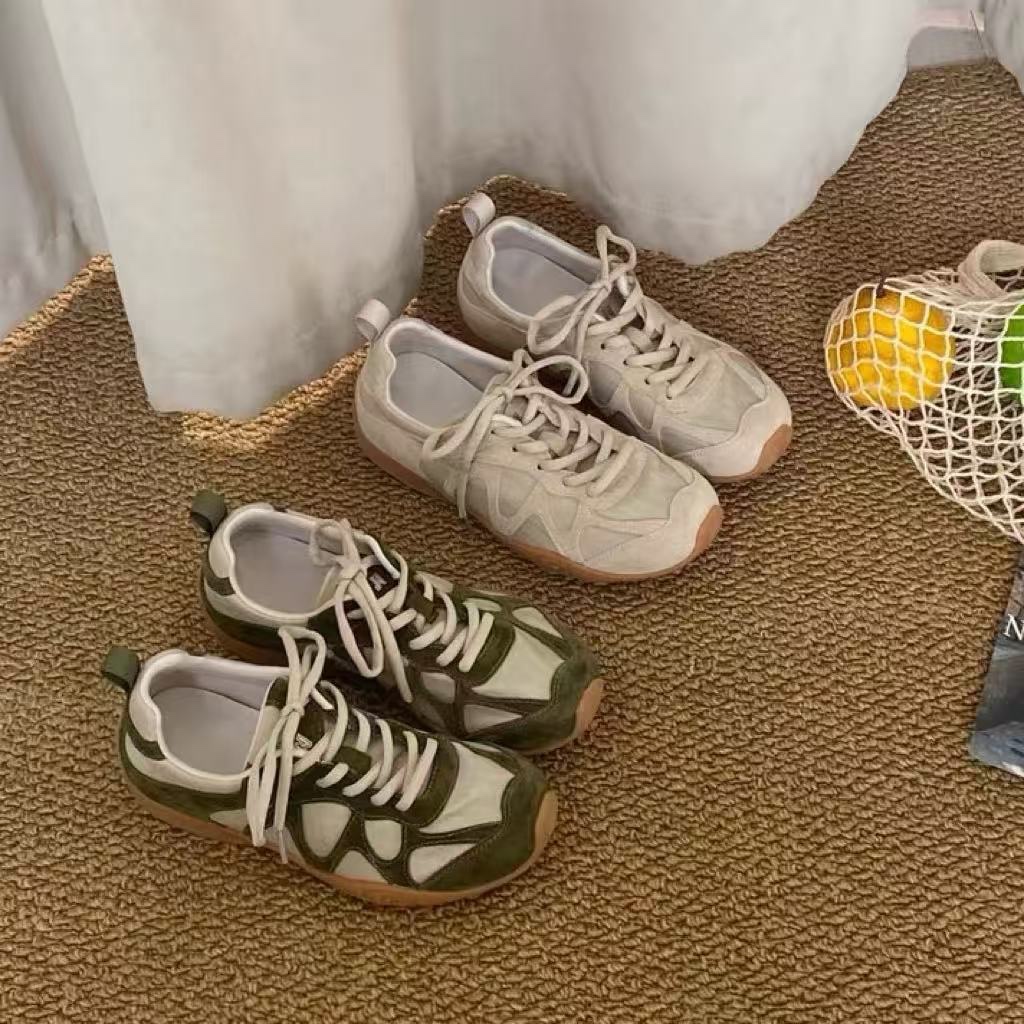 Vintage Patchwork Lace Up Snea - Sneakers 评论和价格